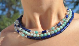 1STone Fuerteventura Collier Lapis & Ocean Edelstein Schmuck Manufaktur Fuerteventura