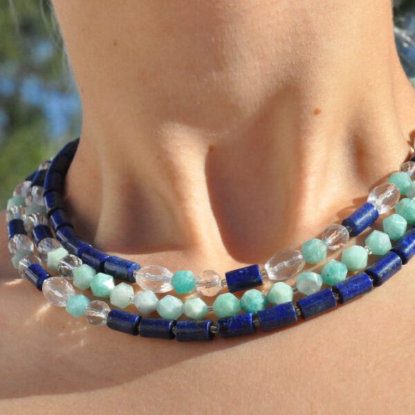 1STone Fuerteventura Collier Lapis & Ocean Edelstein Schmuck Manufaktur Fuerteventura