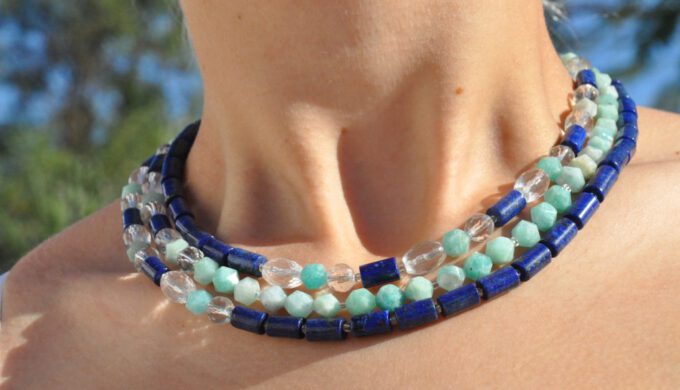 1STone Fuerteventura Collier Lapis & Ocean Edelstein Schmuck Manufaktur Fuerteventura