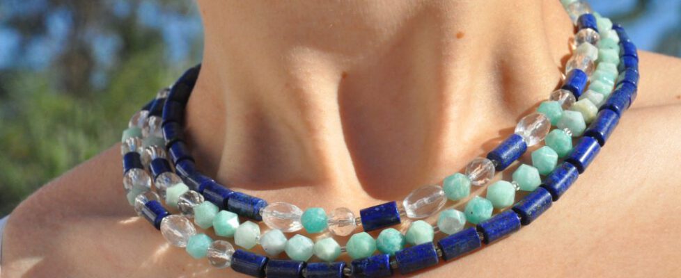 1STone Fuerteventura Collier Lapis & Ocean Edelstein Schmuck Manufaktur Fuerteventura